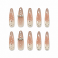 Champagne Star Dream Press-On Nails on a pure white background, front view