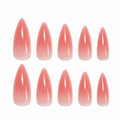 Rose Pink Almond Press-On Nails on a pure white background, front view