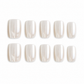 Moonlight White Chrome Press-On Nails on a pure white background, front view